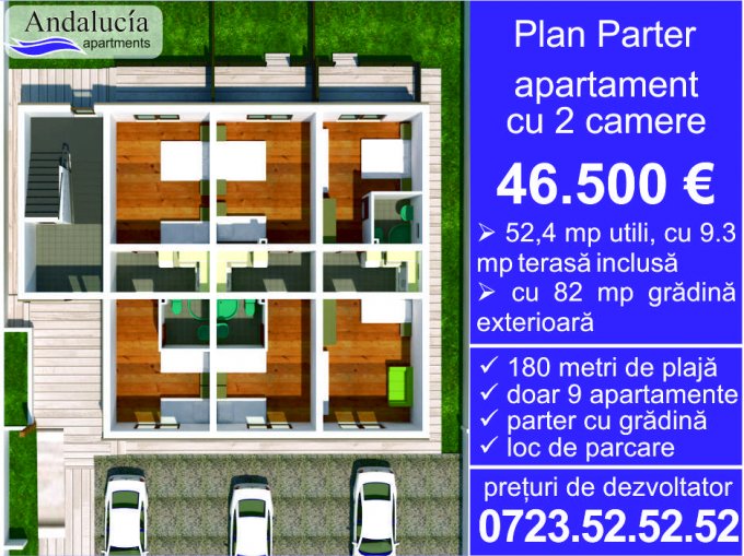 Constanta, zona Mamaia Nord, apartament cu 2 camere de vanzare