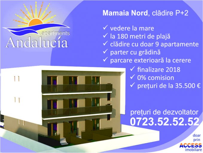 Apartament cu 2 camere de vanzare, confort 1, zona Mamaia Nord,  Constanta