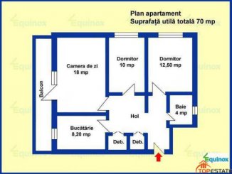 Apartament cu 3 camere de vanzare, confort 1, zona Nord,  Ploiesti Prahova
