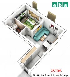 vanzare apartament cu 2 camere, decomandat, in zona Sud-Est, orasul Sibiu