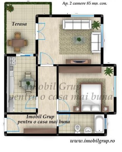 vanzare apartament decomandata, comuna Selimbar, suprafata utila 70 mp